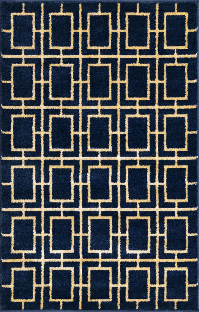 Navy Blue Gold 3' 1 x 5' 3 Marilyn Monroe Glam Rectangle Area Rug 70% Polypropylene & 30% Polyester Vivid Geometric Modern Carpet for Interior Home Decor for Sale at Rug Engine