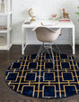 Navy Blue Gold 3' 1 x 3' 1 Marilyn Monroe Glam Round Area Rug 70% Polypropylene & 30% Polyester Vivid Geometric Modern Carpet for Interior Home Decor for Sale at Rug Engine