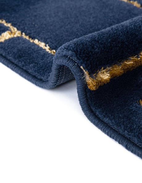 Navy Blue Gold 3' 1 x 3' 1 Marilyn Monroe Glam Round Area Rug 70% Polypropylene & 30% Polyester Vivid Geometric Modern Carpet for Interior Home Decor for Sale at Rug Engine
