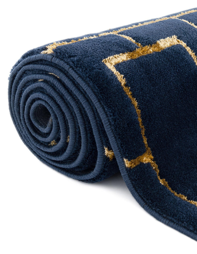 Navy Blue Gold 3' 1 x 3' 1 Marilyn Monroe Glam Round Area Rug 70% Polypropylene & 30% Polyester Vivid Geometric Modern Carpet for Interior Home Decor for Sale at Rug Engine