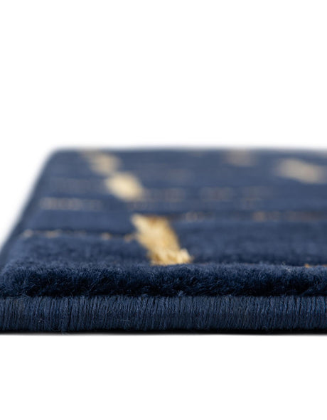 Navy Blue Gold 7' 10 x 7' 10 Marilyn Monroe Glam Square Area Rug 70% Polypropylene & 30% Polyester Vivid Geometric Modern Carpet for Interior Home Decor for Sale at Rug Engine