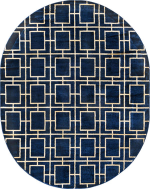 Navy Blue Gold 7' 10 x 10' Marilyn Monroe Glam Oval Area Rug 70% Polypropylene & 30% Polyester Vivid Geometric Modern Carpet for Interior Home Decor for Sale at Rug Engine