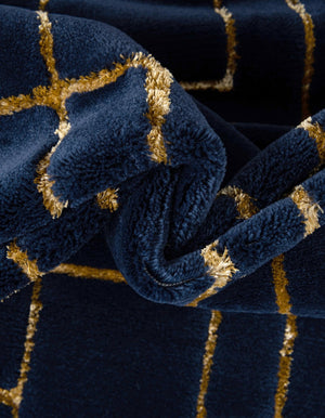 Navy Blue Gold 5' 3 x 8' Marilyn Monroe Glam Oval Area Rug 70% Polypropylene & 30% Polyester Vivid Geometric Modern Carpet for Interior Home Decor for Sale at Rug Engine