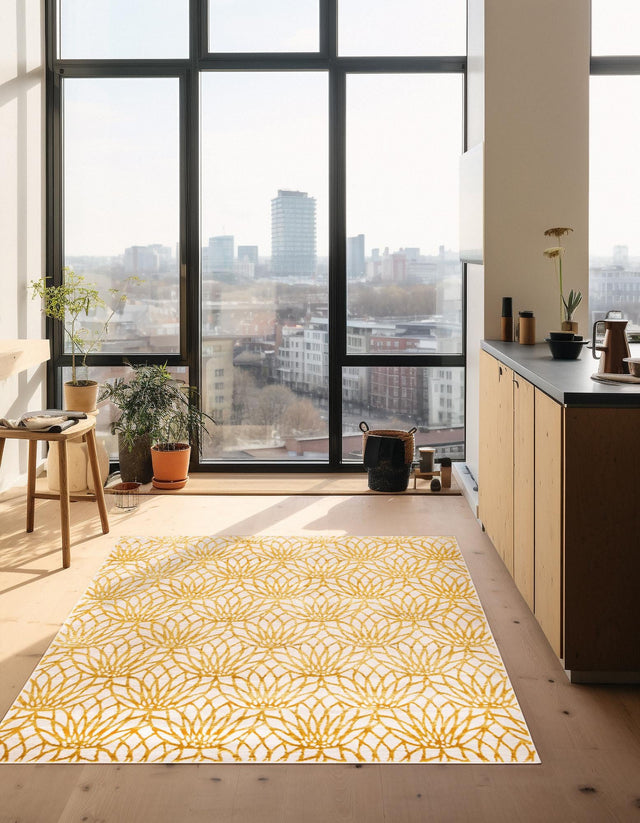 White Gold 7' 10 x 7' 10 Marilyn Monroe Glam Square Area Rug 70% Polypropylene & 30% Polyester Vivid Geometric Modern Carpet for Interior Home Decor for Sale at Rug Engine