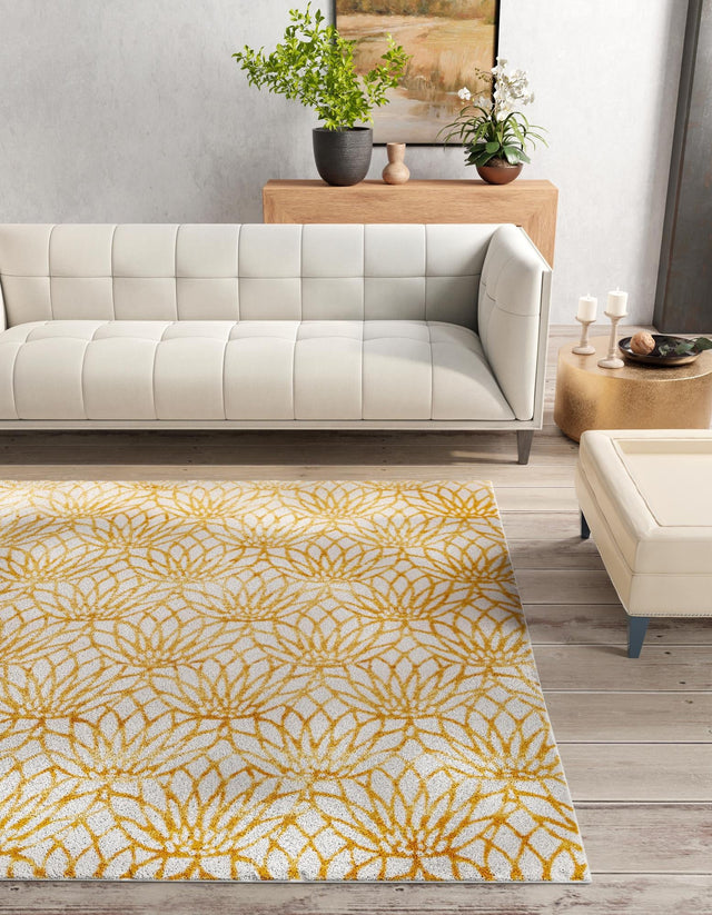 White Gold 7' 10 x 7' 10 Marilyn Monroe Glam Square Area Rug 70% Polypropylene & 30% Polyester Vivid Geometric Modern Carpet for Interior Home Decor for Sale at Rug Engine