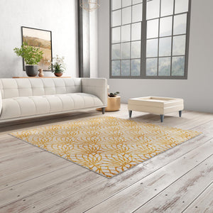 White Gold 7' 10 x 7' 10 Marilyn Monroe Glam Square Area Rug 70% Polypropylene & 30% Polyester Vivid Geometric Modern Carpet for Interior Home Decor for Sale at Rug Engine
