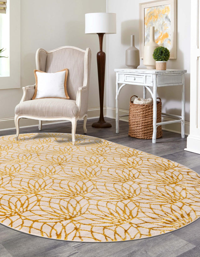 White Gold 5' 3 x 8' Marilyn Monroe Glam Oval Area Rug 70% Polypropylene & 30% Polyester Vivid Geometric Modern Carpet for Interior Home Decor for Sale at Rug Engine
