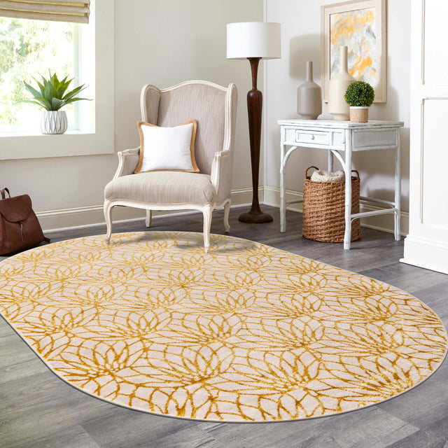 White Gold 4' 1 x 6' 1 Marilyn Monroe Glam Oval Area Rug 70% Polypropylene & 30% Polyester Vivid Geometric Modern Carpet for Interior Home Decor for Sale at Rug Engine
