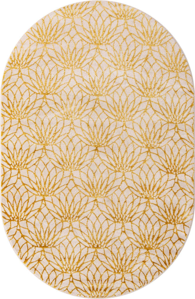 White Gold 5' 3 x 8' Marilyn Monroe Glam Oval Area Rug 70% Polypropylene & 30% Polyester Vivid Geometric Modern Carpet for Interior Home Decor for Sale at Rug Engine
