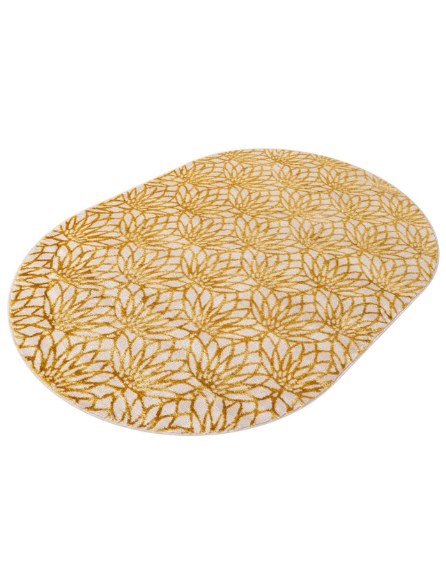 White Gold 4' 1 x 6' 1 Marilyn Monroe Glam Oval Area Rug 70% Polypropylene & 30% Polyester Vivid Geometric Modern Carpet for Interior Home Decor for Sale at Rug Engine