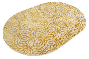 White Gold 4' 1 x 6' 1 Marilyn Monroe Glam Oval Area Rug 70% Polypropylene & 30% Polyester Vivid Geometric Modern Carpet for Interior Home Decor for Sale at Rug Engine