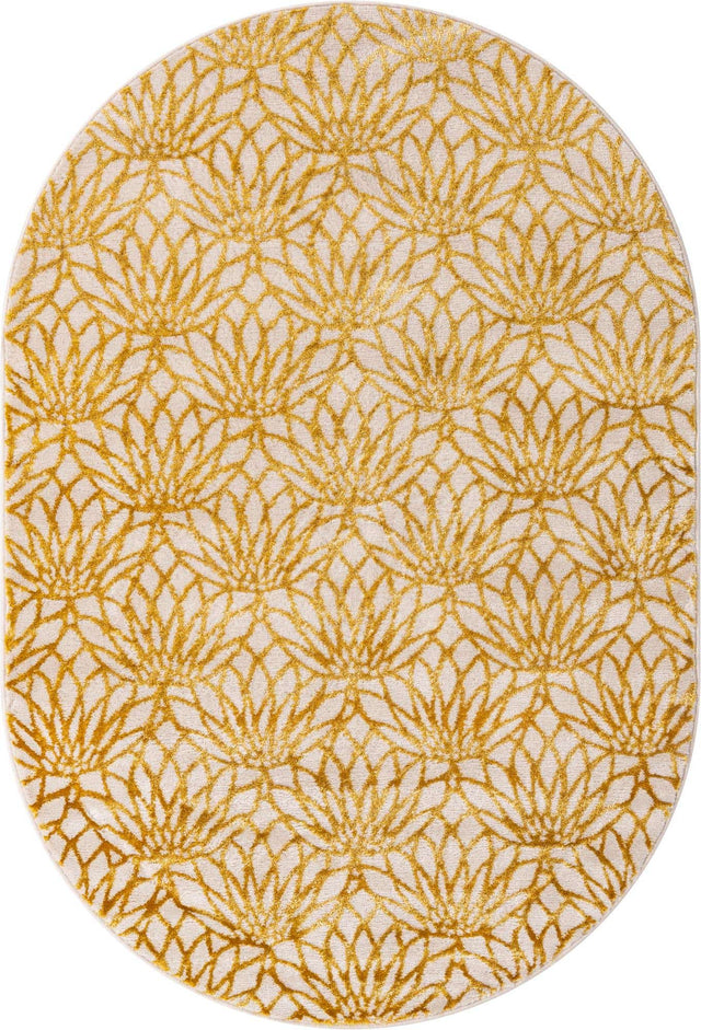 White Gold 4' 1 x 6' 1 Marilyn Monroe Glam Oval Area Rug 70% Polypropylene & 30% Polyester Vivid Geometric Modern Carpet for Interior Home Decor for Sale at Rug Engine
