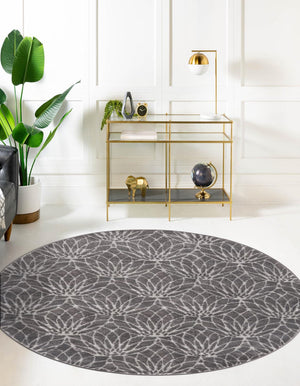 Gray Silver 3' 1 x 3' 1 Marilyn Monroe Glam Round Area Rug 70% Polypropylene & 30% Polyester Vivid Geometric Modern Carpet for Interior Home Decor for Sale at Rug Engine