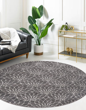Gray Silver 5' 3 x 5' 3 Marilyn Monroe Glam Round Area Rug 70% Polypropylene & 30% Polyester Vivid Geometric Modern Carpet for Interior Home Decor for Sale at Rug Engine