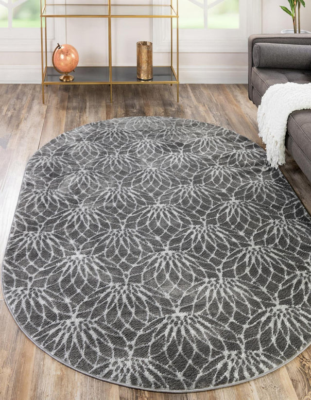 Gray Silver 5' 3 x 8' Marilyn Monroe Glam Oval Area Rug 70% Polypropylene & 30% Polyester Vivid Geometric Modern Carpet for Interior Home Decor for Sale at Rug Engine