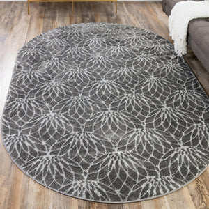 Gray Silver 7' 10 x 10' Marilyn Monroe Glam Oval Area Rug 70% Polypropylene & 30% Polyester Vivid Geometric Modern Carpet for Interior Home Decor for Sale at Rug Engine