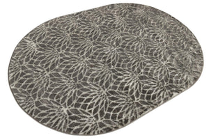 Gray Silver 4' 1 x 6' 1 Marilyn Monroe Glam Oval Area Rug 70% Polypropylene & 30% Polyester Vivid Geometric Modern Carpet for Interior Home Decor for Sale at Rug Engine
