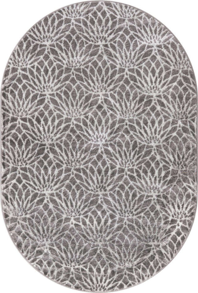 Gray Silver 4' 1 x 6' 1 Marilyn Monroe Glam Oval Area Rug 70% Polypropylene & 30% Polyester Vivid Geometric Modern Carpet for Interior Home Decor for Sale at Rug Engine