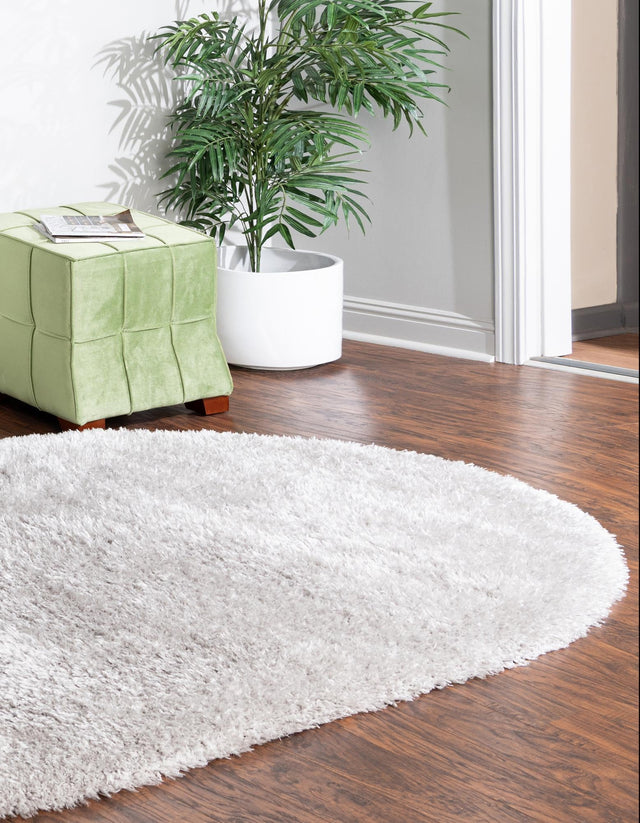 Silver Screen 5' 3 x 8' Marilyn Monroe Opulence Shag Oval Area Rug Thick Soft Touch Fluffy & Plush Shaggy Pile