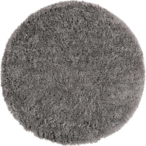 Slate 3' 3 x 3' 3 Marilyn Monroe Opulence Shag Round Area Rug Thick Soft Touch Fluffy & Plush Shaggy Pile
