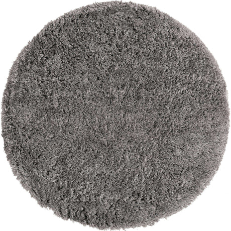 Slate 3' 3 x 3' 3 Marilyn Monroe Opulence Shag Round Area Rug Thick Soft Touch Fluffy & Plush Shaggy Pile