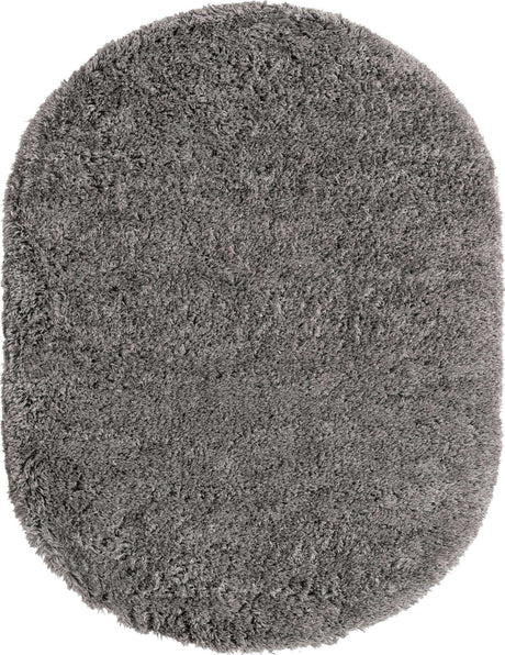 Slate 7' 10 x 10' Marilyn Monroe Opulence Shag Oval Area Rug Thick Soft Touch Fluffy & Plush Shaggy Pile