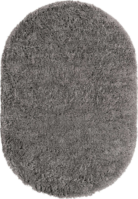 Slate 5' 3 x 8' Marilyn Monroe Opulence Shag Oval Area Rug Thick Soft Touch Fluffy & Plush Shaggy Pile