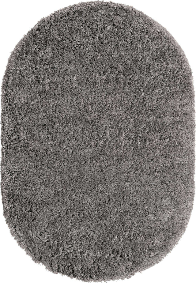 Slate 5' 3 x 8' Marilyn Monroe Opulence Shag Oval Area Rug Thick Soft Touch Fluffy & Plush Shaggy Pile