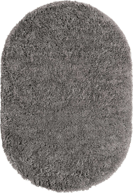 Slate 4' x 6' Marilyn Monroe Opulence Shag Oval Area Rug Thick Soft Touch Fluffy & Plush Shaggy Pile