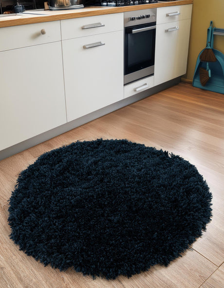 Aegean Blue 3' 3 x 3' 3 Marilyn Monroe Opulence Shag Round Area Rug Thick Soft Touch Fluffy & Plush Shaggy Pile 100% Polyester Carpet for Living, Dining, Bedroom, Office for Sale at Rug Engine