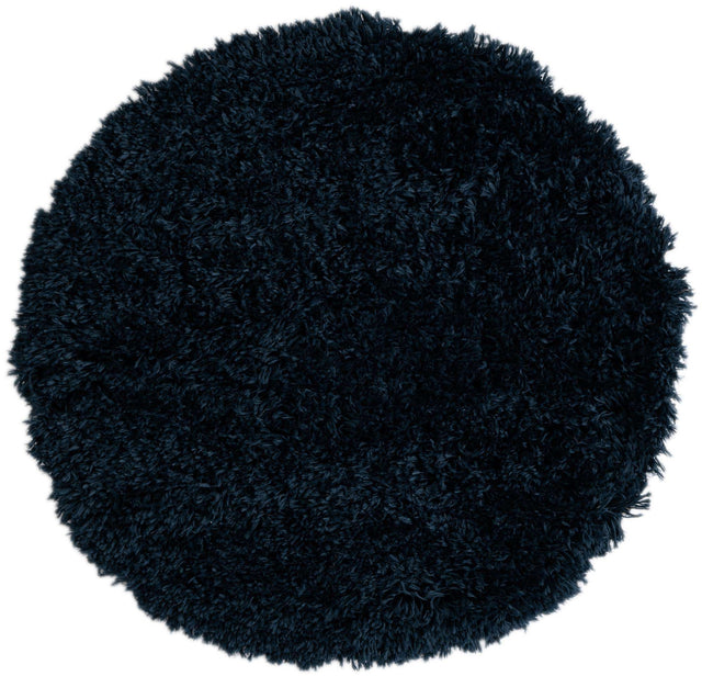 Aegean Blue 3' 3 x 3' 3 Marilyn Monroe Opulence Shag Round Area Rug Thick Soft Touch Fluffy & Plush Shaggy Pile