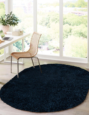 Aegean Blue 5' 3 x 8' Marilyn Monroe Opulence Shag Oval Area Rug Thick Soft Touch Fluffy & Plush Shaggy Pile