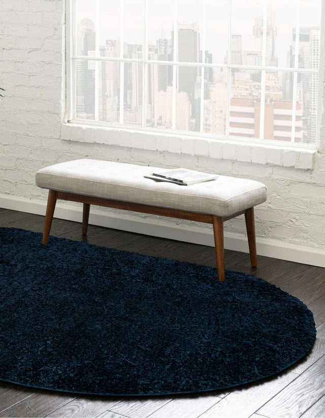 Aegean Blue 5' 3 x 8' Marilyn Monroe Opulence Shag Oval Area Rug Thick Soft Touch Fluffy & Plush Shaggy Pile