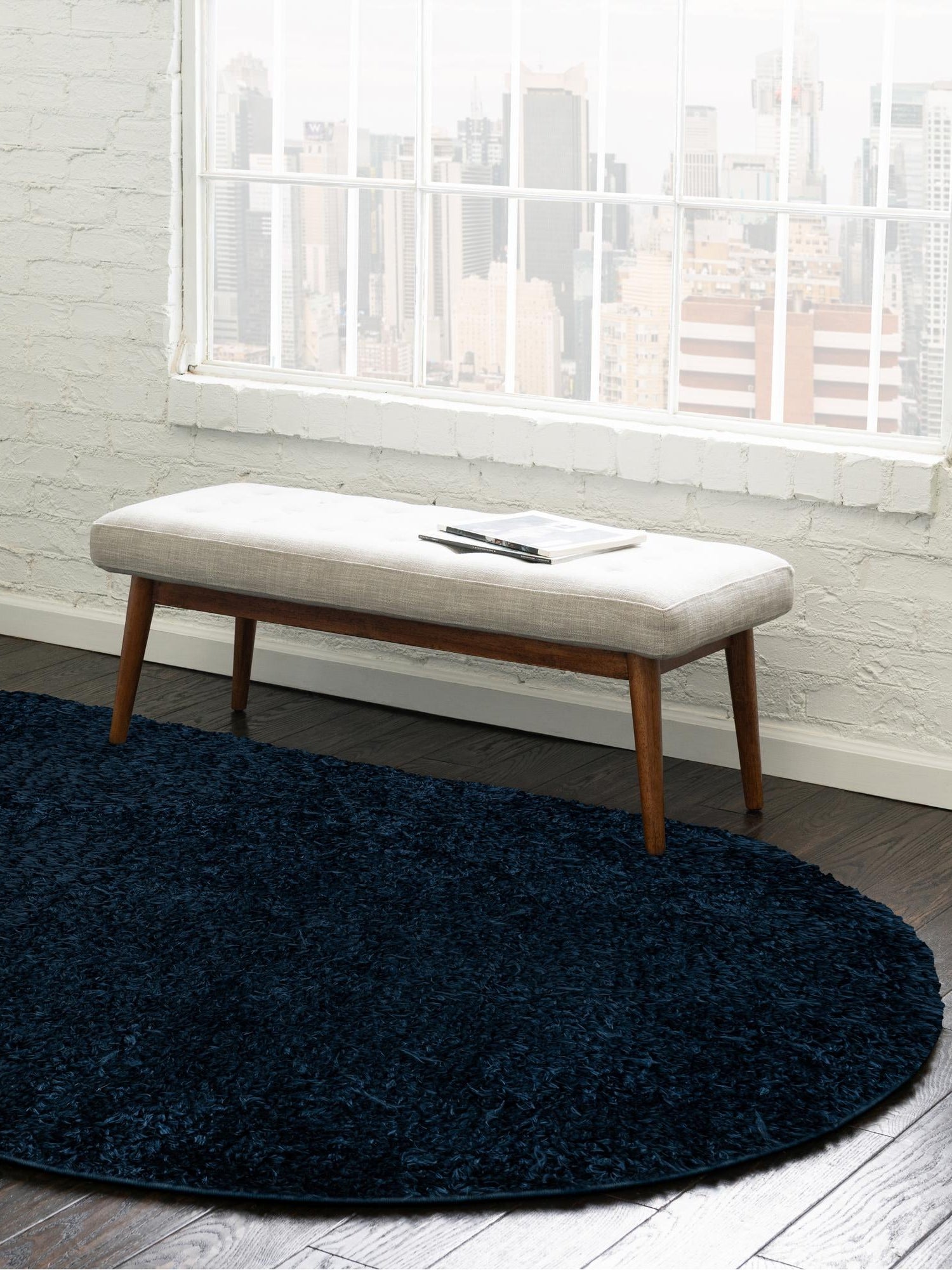 Aegean Blue 7' 10 x 10' Marilyn Monroe Opulence Shag Oval Area Rug Thick Soft Touch Fluffy & Plush Shaggy Pile 100% Polyester Carpet for Living, Dining, Bedroom, Office for Sale at Rug Engine