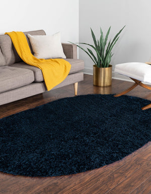 Aegean Blue 5' 3 x 8' Marilyn Monroe Opulence Shag Oval Area Rug Thick Soft Touch Fluffy & Plush Shaggy Pile