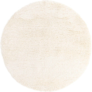 Bone 7' 10 x 7' 10 Marilyn Monroe Opulence Shag Round Area Rug Thick Soft Touch Fluffy & Plush Shaggy Pile