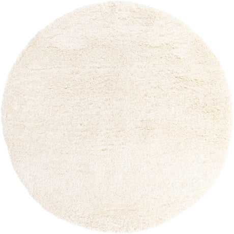 Bone 7' 10 x 7' 10 Marilyn Monroe Opulence Shag Round Area Rug Thick Soft Touch Fluffy & Plush Shaggy Pile