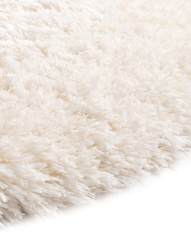Bone 7' 10 x 7' 10 Marilyn Monroe Opulence Shag Round Area Rug Thick Soft Touch Fluffy & Plush Shaggy Pile