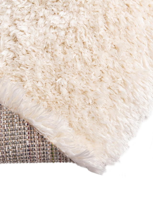 Bone 7' 10 x 7' 10 Marilyn Monroe Opulence Shag Round Area Rug Thick Soft Touch Fluffy & Plush Shaggy Pile