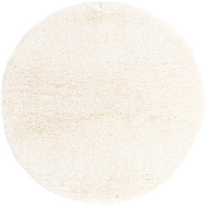 Bone 5' 3 x 5' 3 Marilyn Monroe Opulence Shag Round Area Rug Thick Soft Touch Fluffy & Plush Shaggy Pile