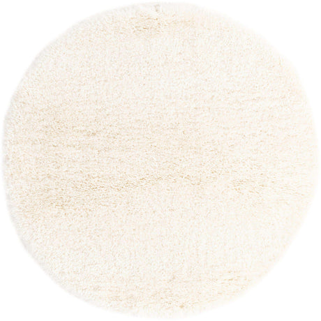Bone 5' 3 x 5' 3 Marilyn Monroe Opulence Shag Round Area Rug Thick Soft Touch Fluffy & Plush Shaggy Pile