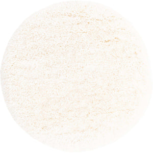 Bone 3' 3 x 3' 3 Marilyn Monroe Opulence Shag Round Area Rug Thick Soft Touch Fluffy & Plush Shaggy Pile