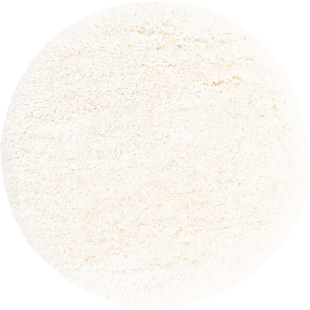 Bone 3' 3 x 3' 3 Marilyn Monroe Opulence Shag Round Area Rug Thick Soft Touch Fluffy & Plush Shaggy Pile