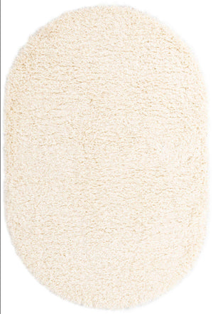 Bone 5' 3 x 8' Marilyn Monroe Opulence Shag Oval Area Rug Thick Soft Touch Fluffy & Plush Shaggy Pile