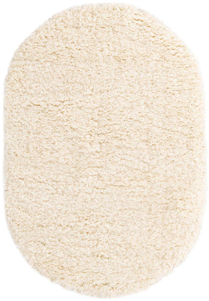 Bone 4' x 6' Marilyn Monroe Opulence Shag Oval Area Rug Thick Soft Touch Fluffy & Plush Shaggy Pile