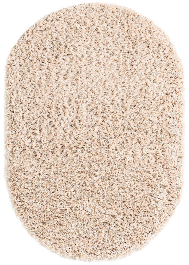 Blonde 4' x 6' Marilyn Monroe Opulence Shag Oval Area Rug Thick Soft Touch Fluffy & Plush Shaggy Pile