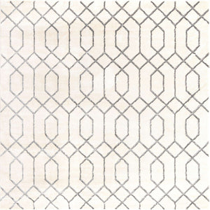 White Silver 7' 10 x 7' 10 Marilyn Monroe Glam Square Area Rug 70% Polypropylene & 30% Polyester Vivid Geometric Modern Carpet for Interior Home Decor for Sale at Rug Engine