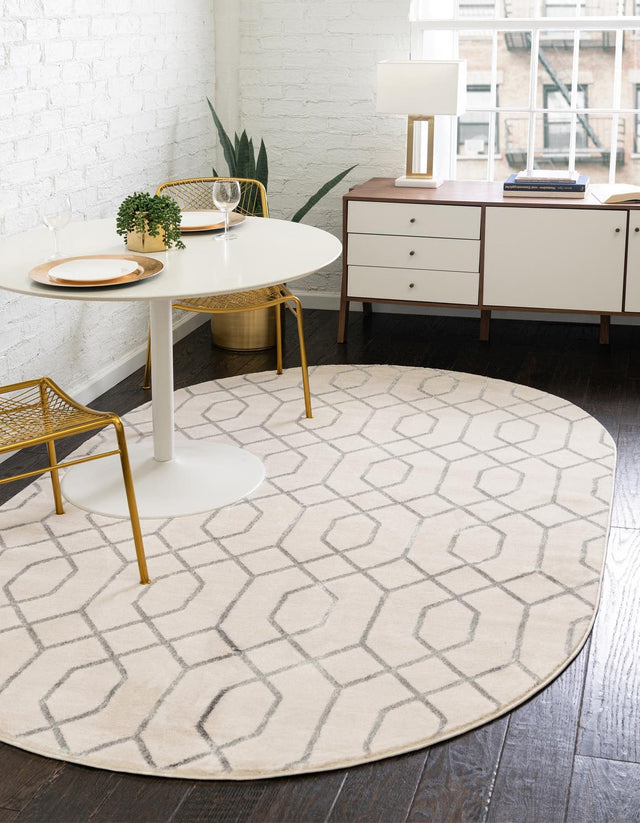White Silver 7' 10 x 10' Marilyn Monroe Glam Oval Area Rug 70% Polypropylene & 30% Polyester Vivid Geometric Modern Carpet for Interior Home Decor for Sale at Rug Engine