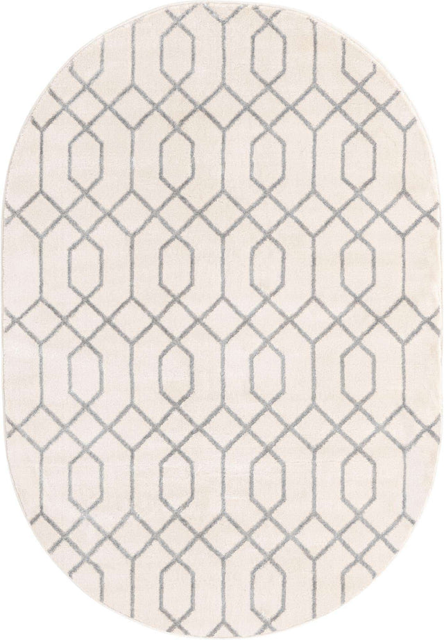White Silver 4' 1 x 6' 1 Marilyn Monroe Glam Oval Area Rug 70% Polypropylene & 30% Polyester Vivid Geometric Modern Carpet for Interior Home Decor for Sale at Rug Engine