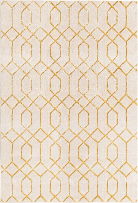 White Gold 6' 1 x 9' Marilyn Monroe Glam Rectangle Area Rug 70% Polypropylene & 30% Polyester Vivid Geometric Modern Carpet for Interior Home Decor for Sale at Rug Engine